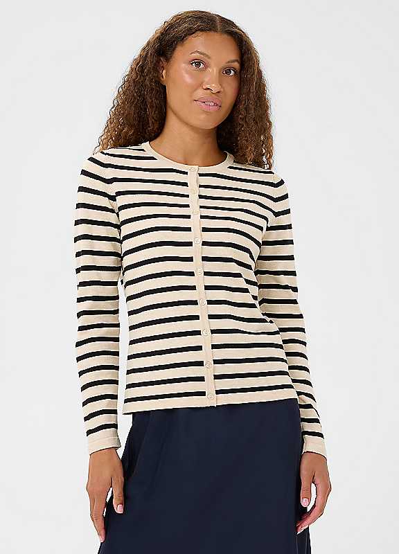 Saint Tropez Women's Mila Long Sleeve Slim Fit Cardigan Sweater in Tan | Size: Large - Image 2