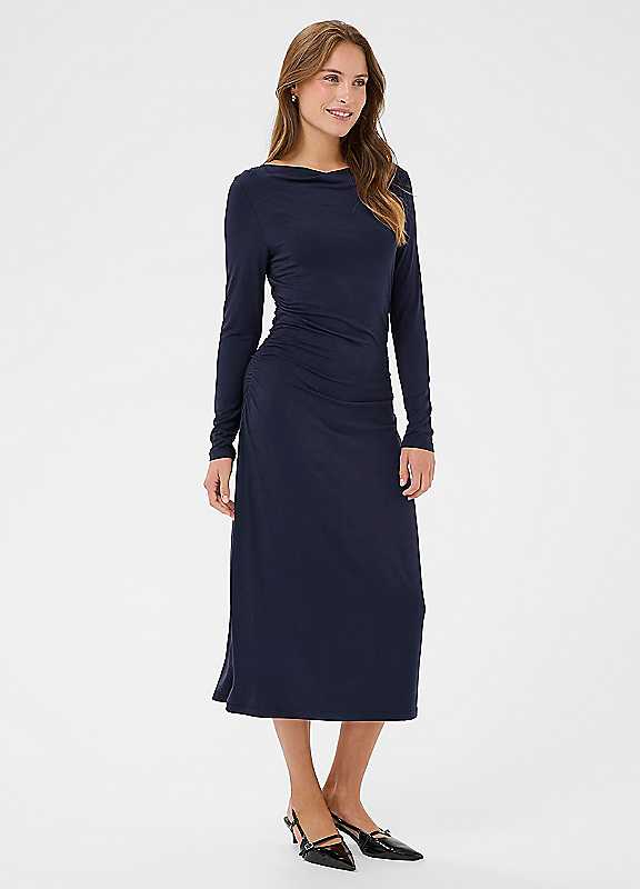 Saint Tropez Women's Long Sleeve Midi Dress in Dark Navy | Size: 2XL - Image 2