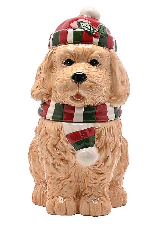 Widdop Christmas Cockerpoo Treat Jar – Festive Ceramic Dog Shaped Biscuit, Sweet & Cookie Storage Jar – Santa & Friends Kitchen Decoration & Gift - Image 5