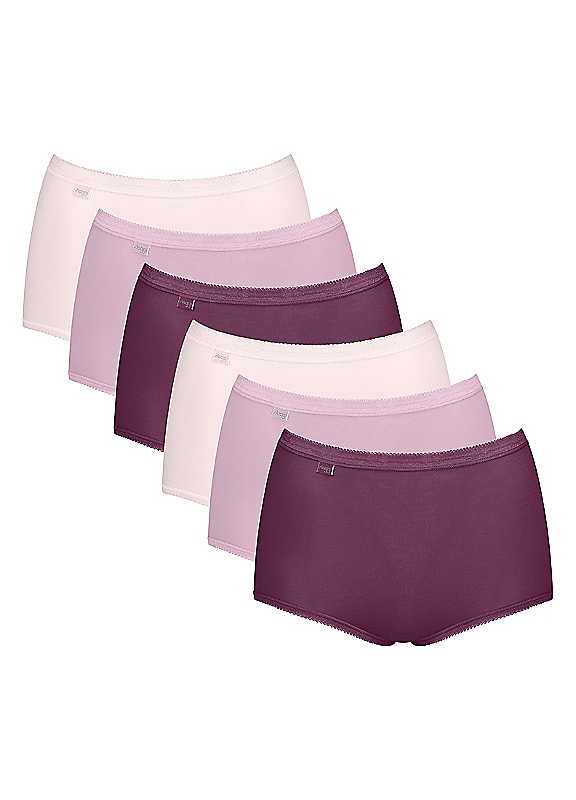 Sloggi Women's 6Pk Basic Maxi Briefs Plum Multi Size 12 - Image 3