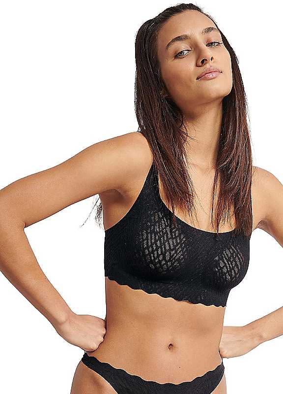 Sloggi Women's Black Nonwired Zero Feel Bliss Tshirt Bra Small