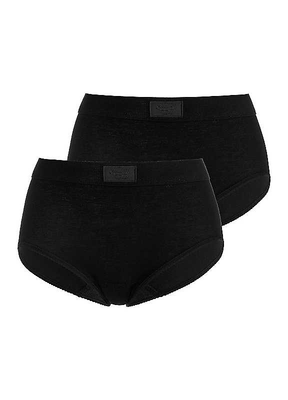Sloggi Black Pack Of 2 High Waist Briefs Size 18