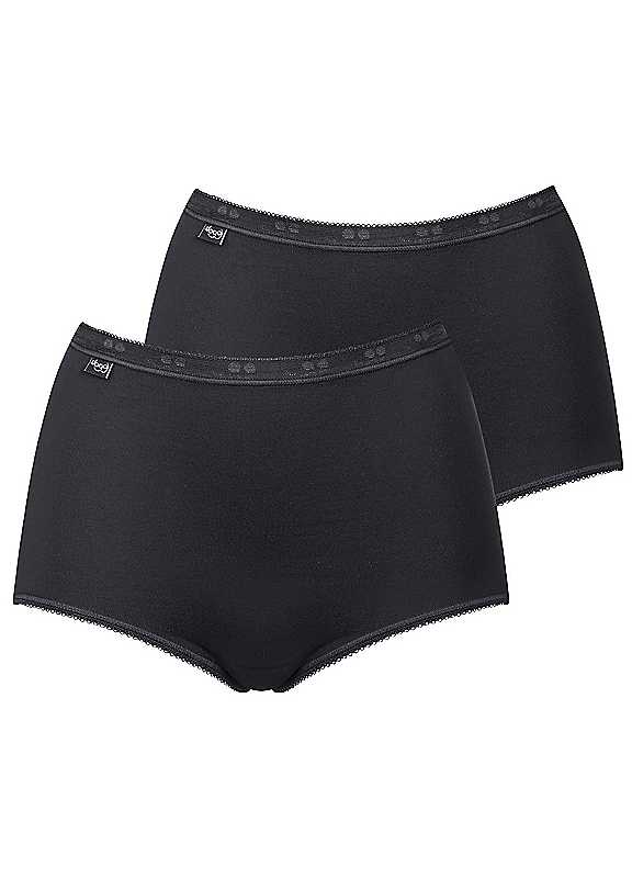 Sloggi Black Pack Of 2 Maxi Briefs Size 18