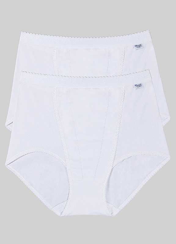 Sloggi Women's White 2Pk Control Maxi Knicker Blk, Wht Size 22 - Image 8