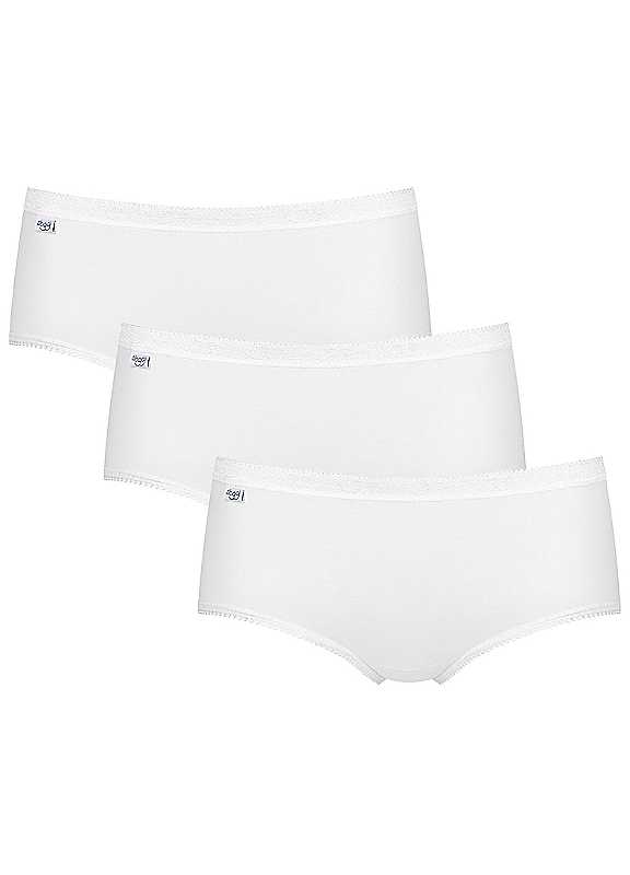 Sloggi Women's White Pack Of 3 Basic Midi Briefs Size 18