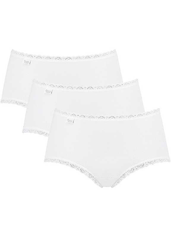 Sloggi White Pack Of 3 Cotton Midi Briefs Size 16