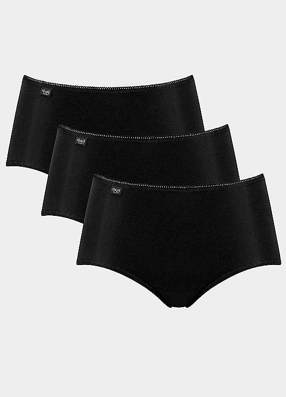 Sloggi Black Pack Of 3 Midi Briefs Size 16