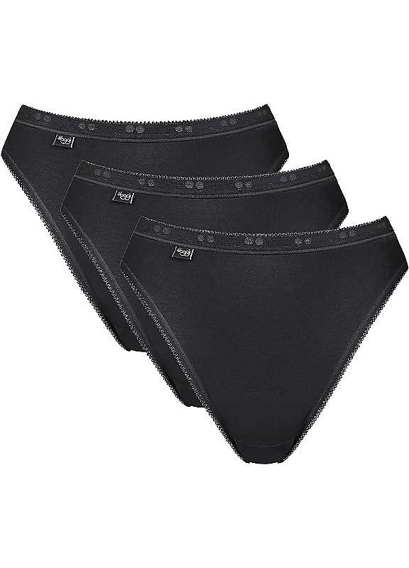 Sloggi Women's Black Pack Of 3 Tai Briefs Size 16