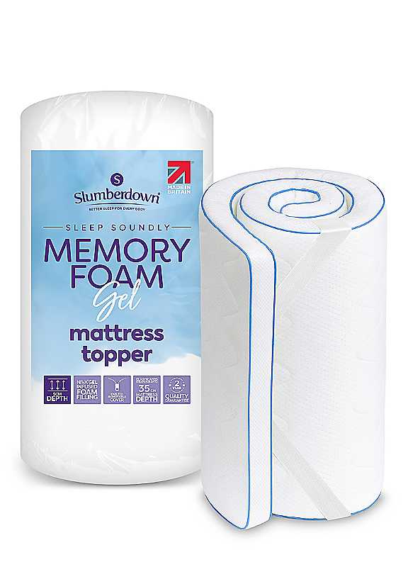 Slumberdown Unisex White Cooling Gel Memory Foam Topper Mattress Topper In | : Single - Image 9