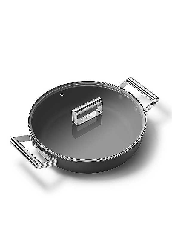 Smeg Retro Deep Pan With Lid, Oven Safe, Aluminium, Black - Image 9