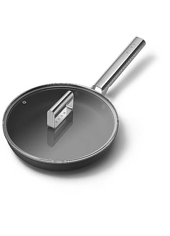 Smeg 24Cm Retro Frying Pan, Oven Safe, Aluminium, Black - Image 6