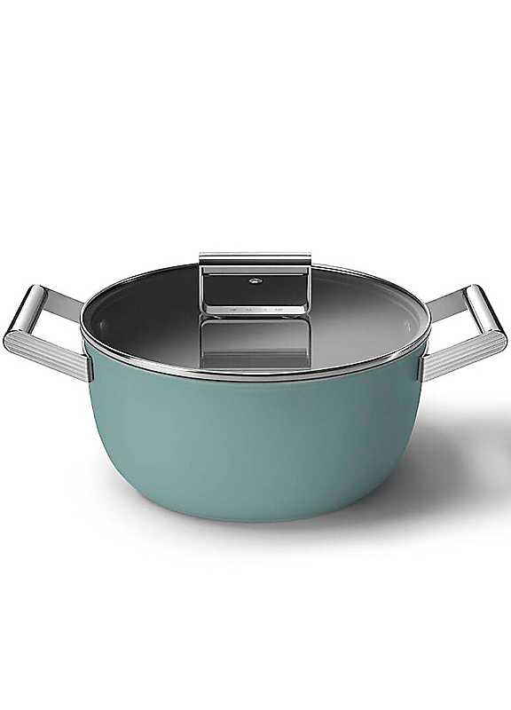 Smeg Green 24Cm Non-Stick Round Casserole Dish In - Image 7