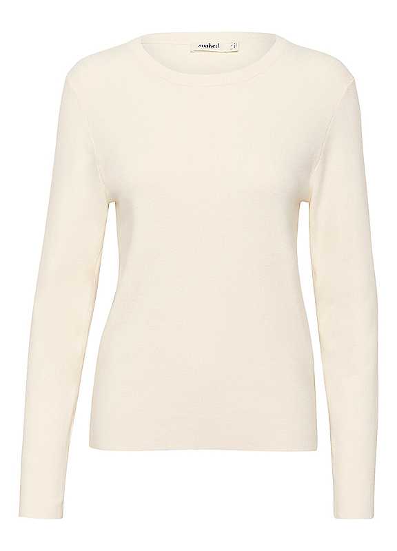 Soaked In Luxury Whisper White Slspina Loose Fit Round Neck Pullover Xxl