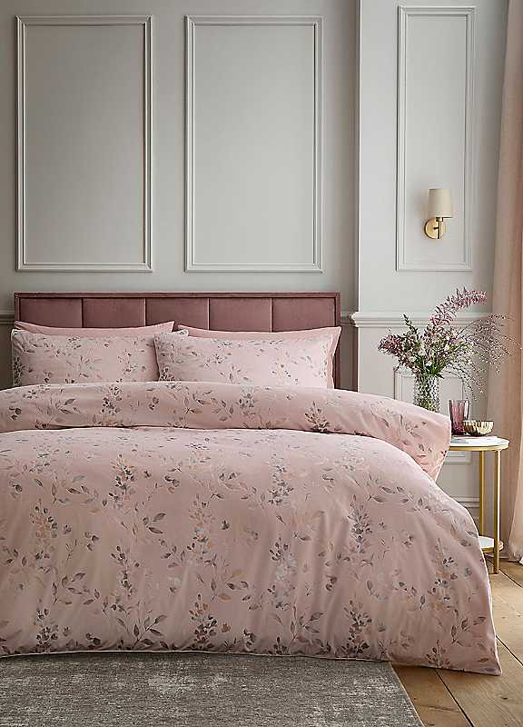 Soiree Pink Metallic Leaf Duvet Cover Set - Image 6