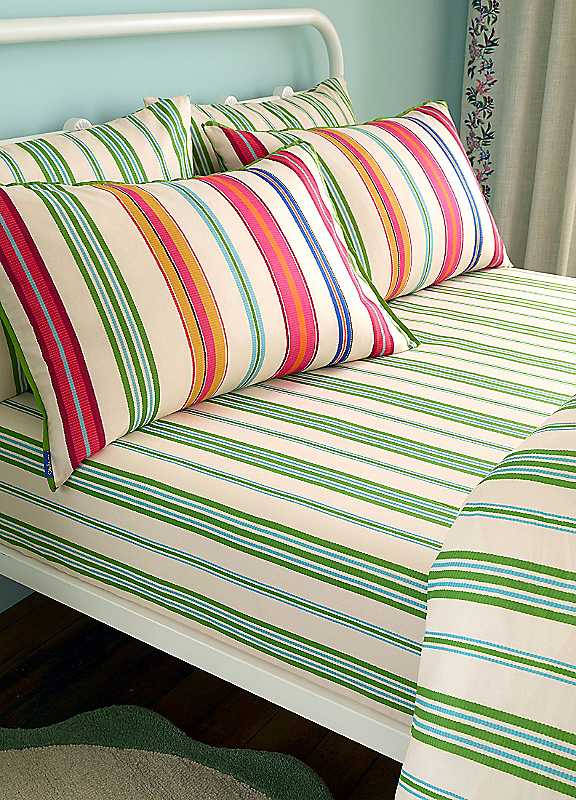 Sophie Robinson Green Sophie Stripe Fitted Sheet - Image 4
