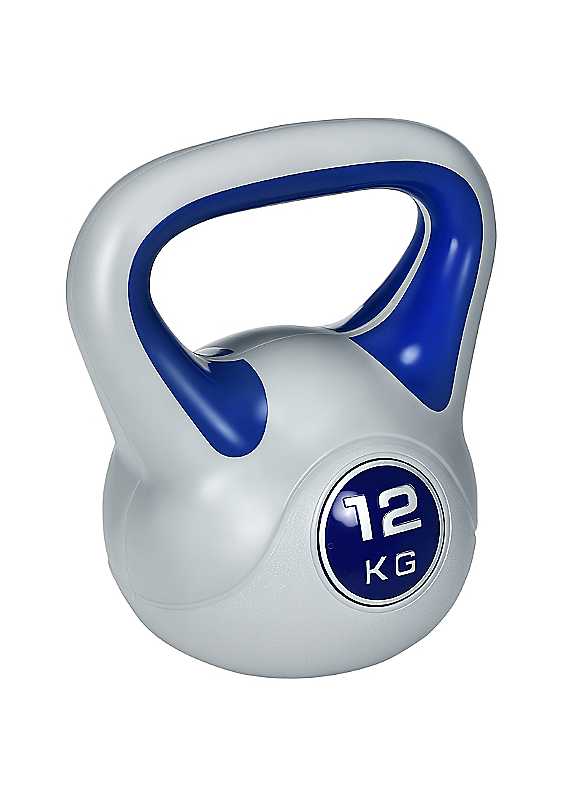 Sportnow Blue Kettlebell, 12Kg Kettle Bells With Handle For Home Gym Weight Lifting And Strength Training, Dark And Grey - Image 2