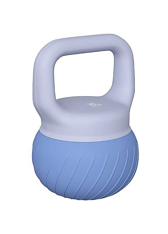 Sportnow Soft Kettlebell, 12Kg Kettle Bell With Anti-Slip Grip, Coffee - Blue - Image 3