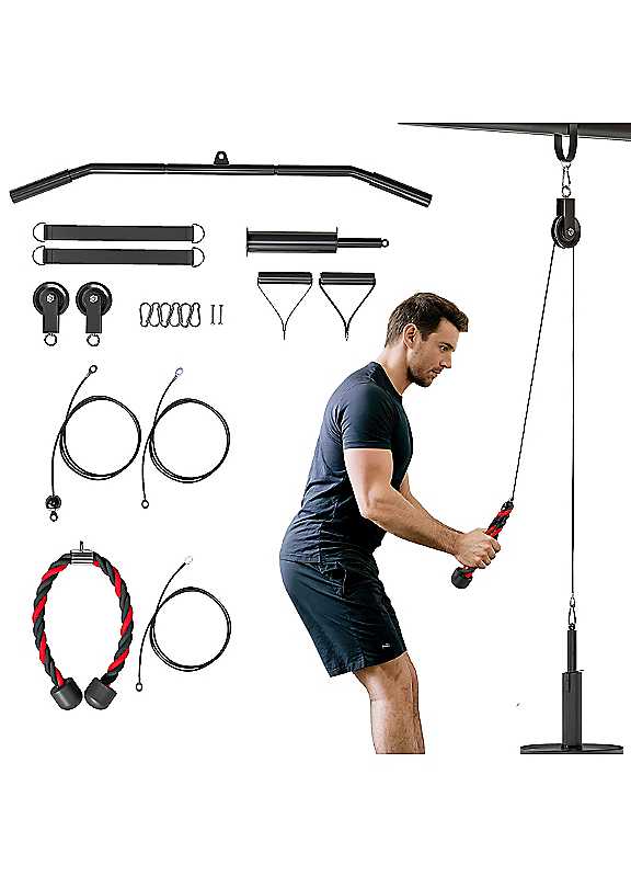 Sportnow Red Weight Pulley System, Cable Pulley System For Home Gym, Cable Machine Lat Pull Down Attachment For Biceps Curl, Tricep, Arm Workouts - Image 2