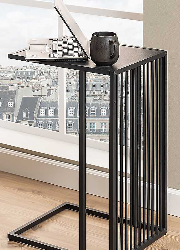Furniture To Go Florence Strington Black Side Table - Matt Black Top - Wire Base - Image 5