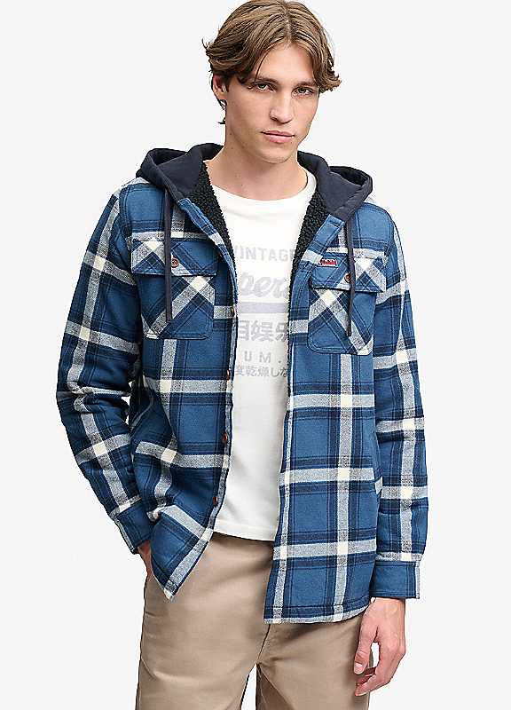 Superdry Men's Bleu Overshirt Borg - Image 4