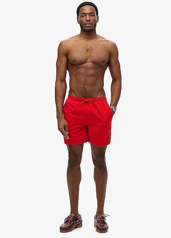 Superdry Rouge Red Essential 17Inch Swim Shorts Medium