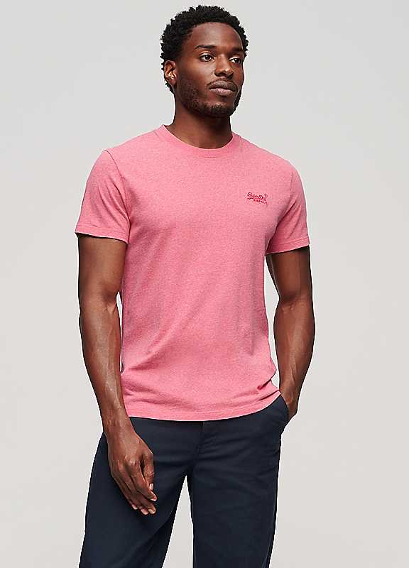 Superdry Punch Pink Marl Essential Logo Tshirt Small
