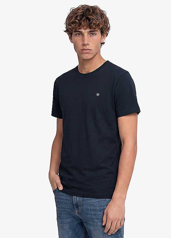 Superdry Eclipse Navy Essential Sdco Logo Embroidered T-Shirt - Image 4