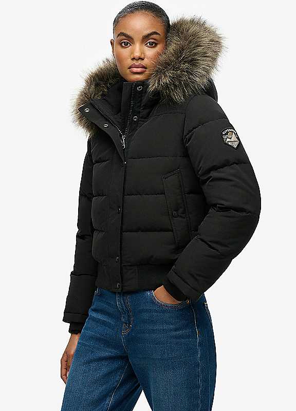 Superdry Women's Black Puffer Jacket Everest - Image 2