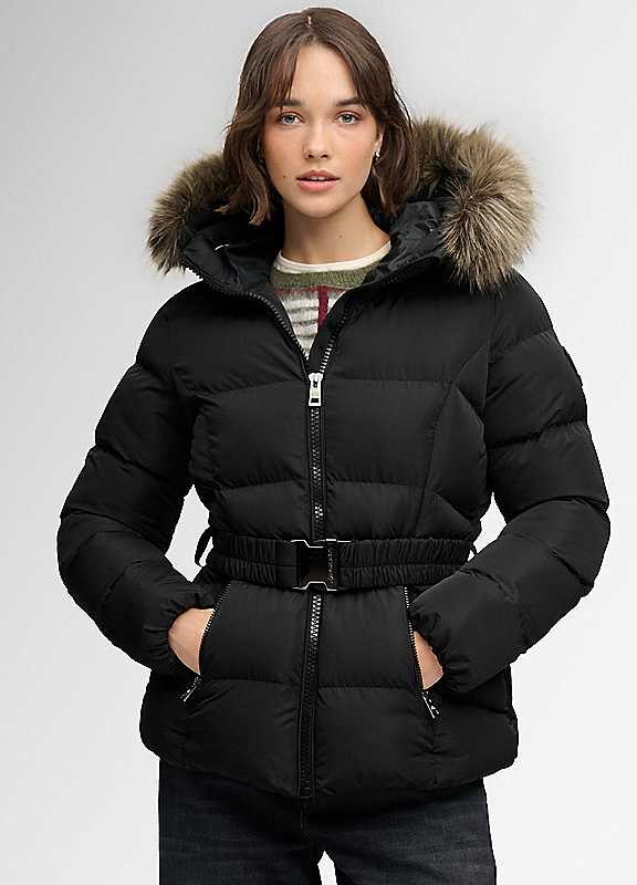 Superdry Black Zip-Up Jacket With Hood - Female - Winter Jackets - Black - M - Jackets - Image 3