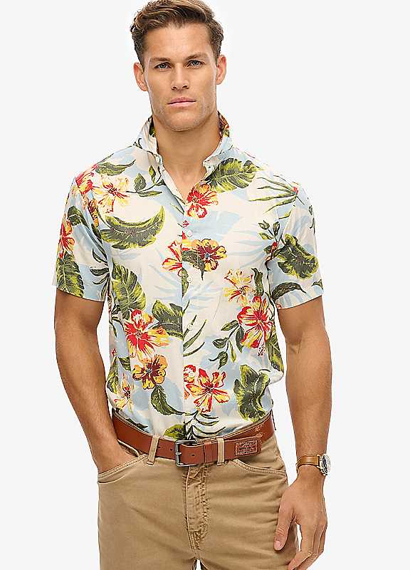 Superdry Aloha Shadow Hawaiian Print Shirt Large
