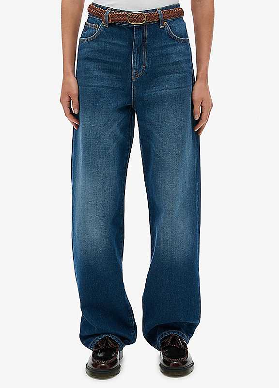 Superdry Deep Indigo High Rise Wide Leg Jeans