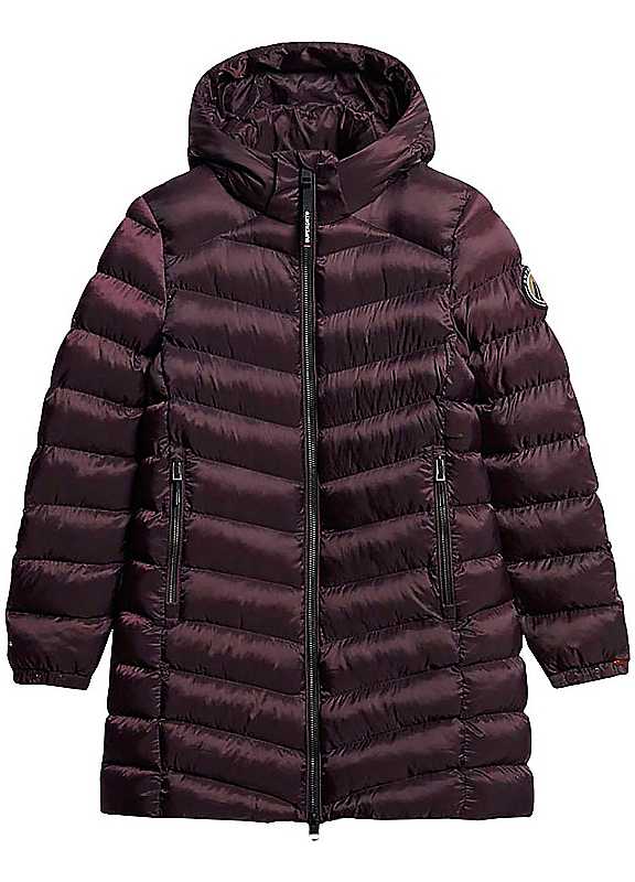 Superdry Aubergine Hooded Padded Jacket Large