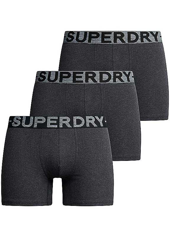 Superdry Pack Of 3 Boxer Shorts Black Marl