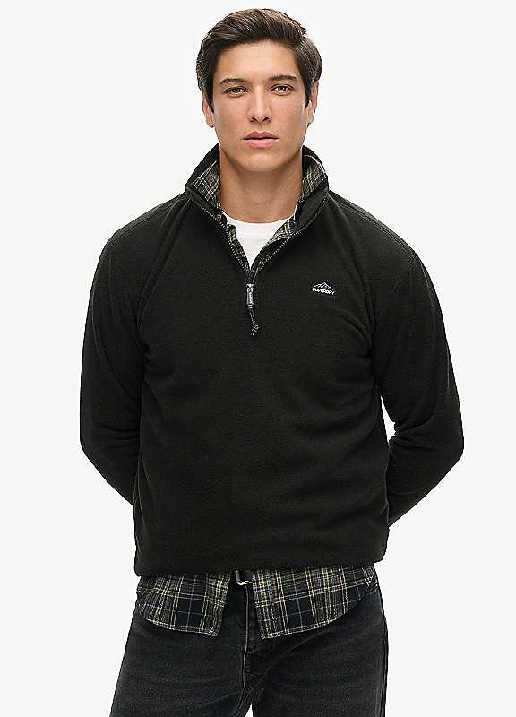 Superdry Black Polar Half Zip Fleece