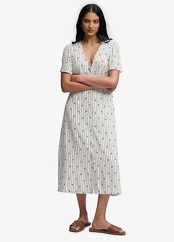 Superdry Women's Grey Printed Button-Up Short Dress For - Image 2