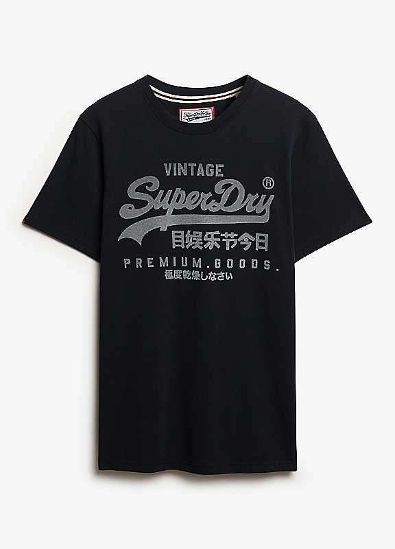 Superdry Blue Printed Short Sleeve Tshirt