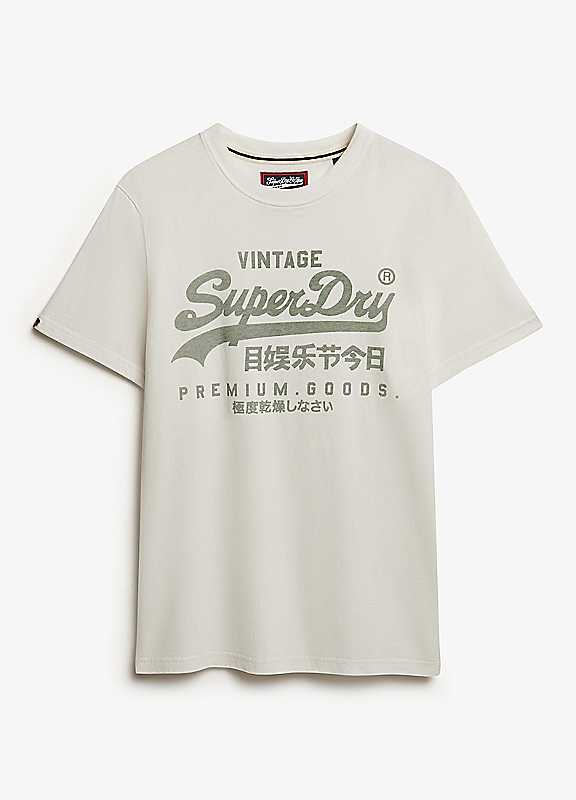 Superdry White Printed Short Sleeve Tshirt
