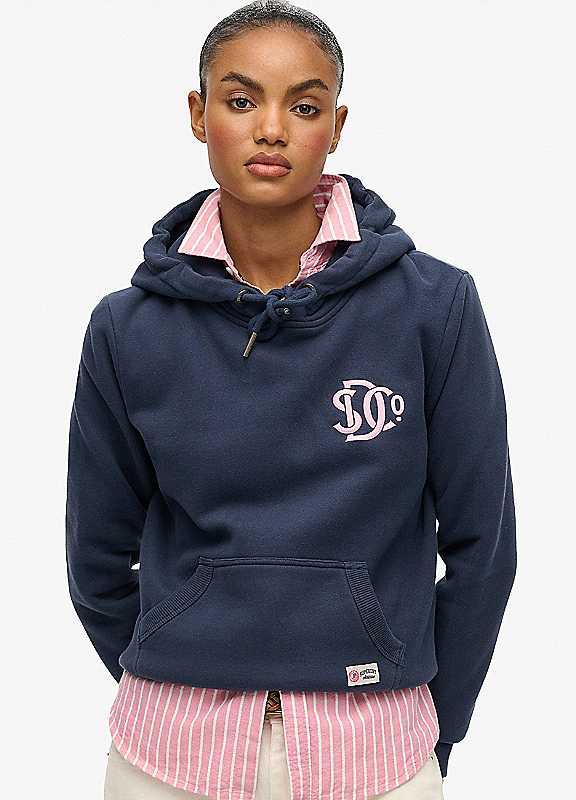 Superdry Women's Blue Hooded Sweatshirt Sd&Co Neon - Image 3