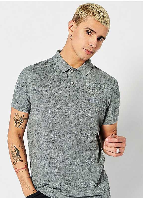 Superdry Short Sleeve Polo Shirt Flint Steel