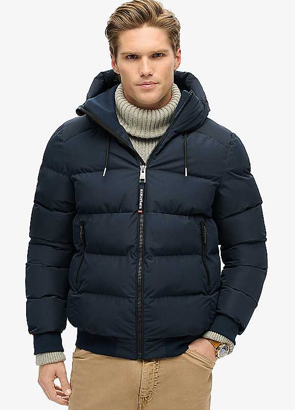 Superdry Eclipse Navy Sports Puffer Bomber Extra Large