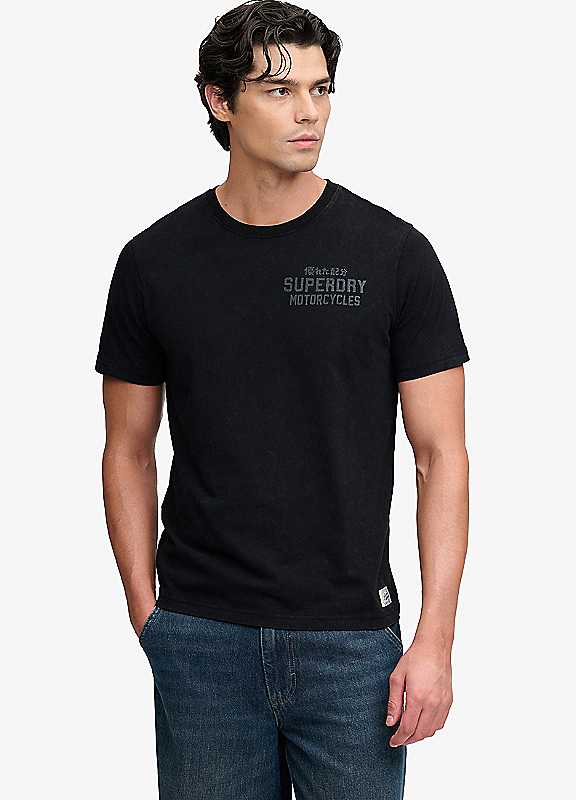 Superdry Men's Noir T-Shirt Vintage Biker - Image 2