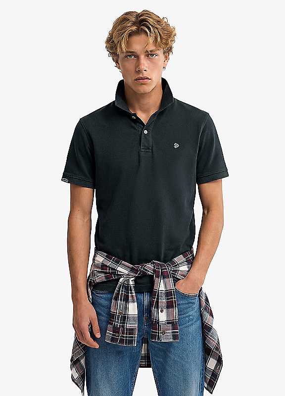 Superdry Blue Polo Vintage Destroy - Image 2