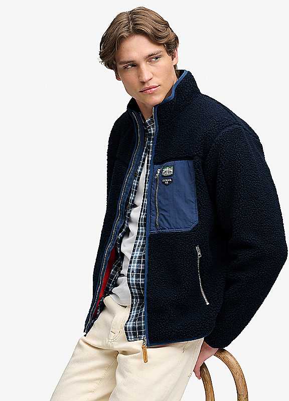 Sdr Men's Navy Blue Superdry & Co Vintage Retro Fleece Jacket - Image 2