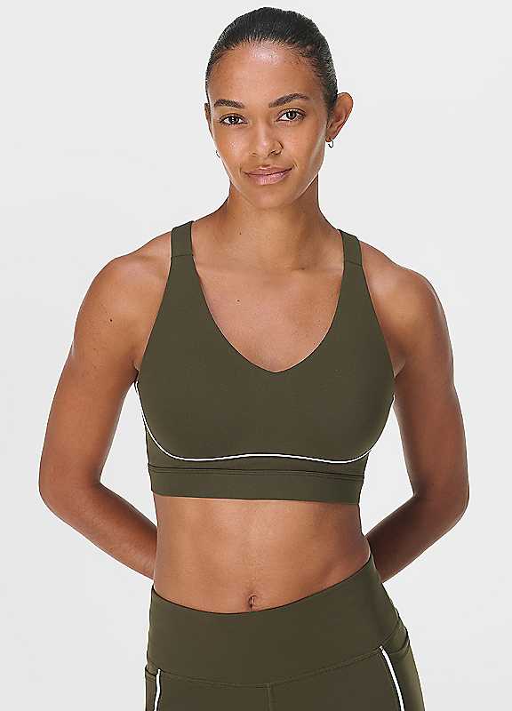 Sweaty Betty Green/White Power Pulse Bra