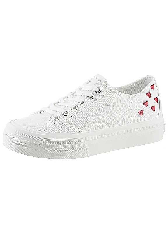 Tamaris White Laceup Platform Trainers Size 5