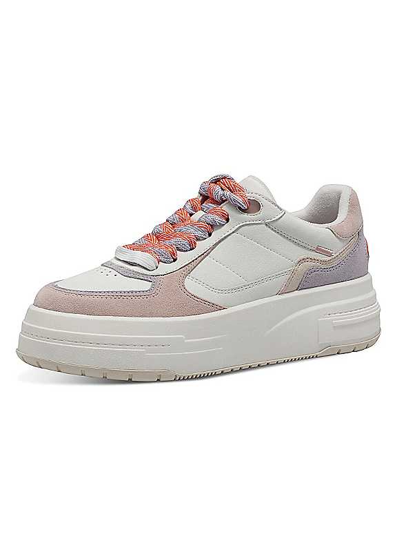 Tamaris Off White Platform Trainers Size 5