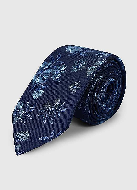 Ted Baker Blue Floral Silk Tie