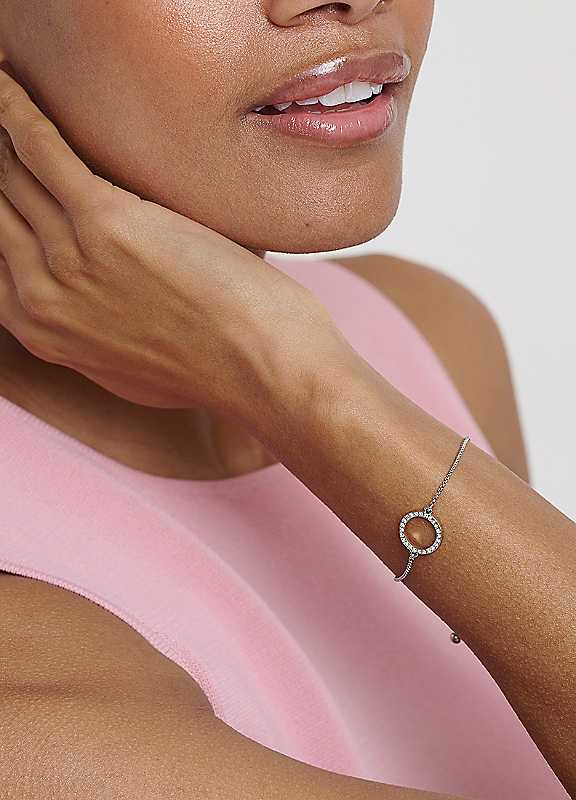 Ted Baker Women's Silver Hela Tone Plated Crystal Open Circle Bracelet Tbj4226-01-02 - Image 2