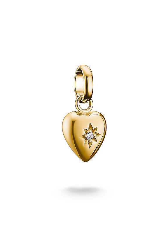 Thomas Sabo Women's Gold Charm Club Connect Plated Cubic Zirconia Heart Charm Cc1234-414-14 - Image 5