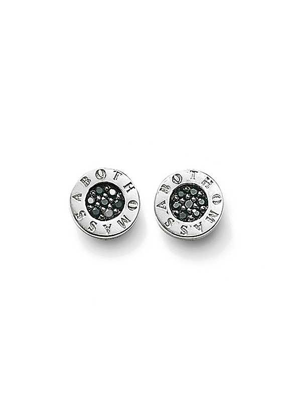 Thomas Sabo Unisex Silver Classic Black Pave Ear Studs 0.9Cm